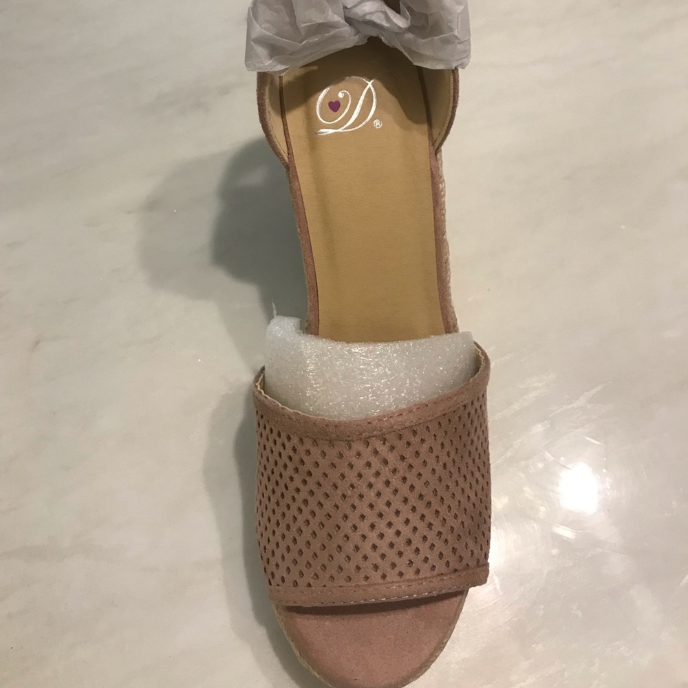 Vegan Suede Nude/Tan Espadrille Sandal - Picture 4 of 5